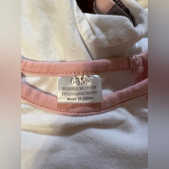 Baby girl ruffled romper, one piece, size 0-3 mo, black/pink ruffled plaid - Picture 6 of 6